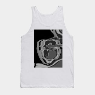 Psychedelic Waves Face design in black and white Tank Top